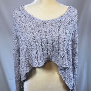 Free People Loose Knit Cropped Sweater Sz M